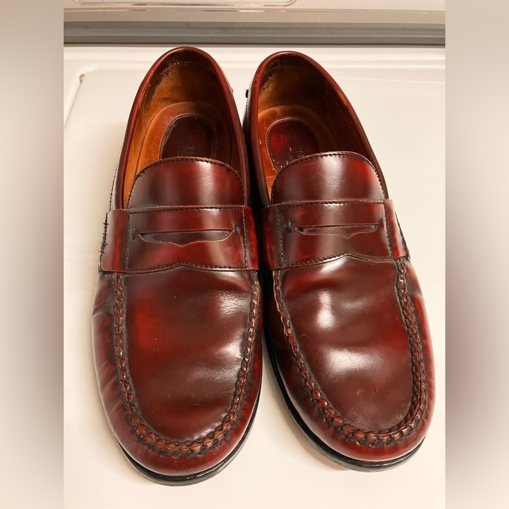 Johnston & Murphy Men's Dark Burgundy Leather Penny Loafers